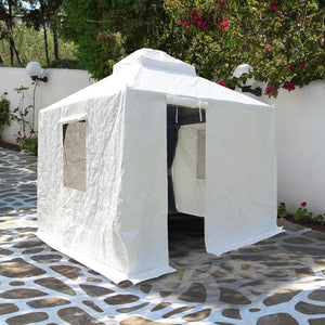 English Elm Gazebo Cover Weatherproof Pe Enclosure for 8x8 Metal Frames with Zippered Entry W1859P419595