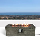 English Elm Fibre Reinforced Concrete Propane/Natural Gas Fire Pit Table