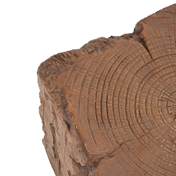 English Elm Christopher Knight Home® - Amira Magnesium Oxide Stump Side Table Brown — All-Weather, Eco-Friendly Rustic Plant Stand Durable N775P300868B