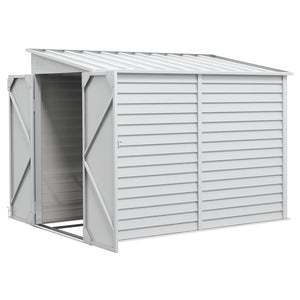 English Elm Garden Lean-to Steel Shed with Lockable Double Doors and 38 Sq Ft Outdoor Storage T3971S00067