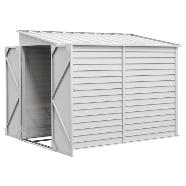 English Elm Garden Lean-to Steel Shed with Lockable Double Doors and 38 Sq Ft Outdoor Storage T3971S00067