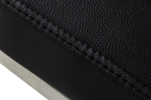 VIG Furniture Folsum Modern Brushed Stainless Steel Swivel Stool With Vegan Leather, Adjustable Air-Lift Comfort Black Bar Stool VGHR5040GB-1-BLK-BS