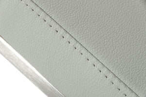 VIG Furniture Folsum Modern Brushed Stainless Steel Swivel Stool With Vegan Leather, Adjustable Air-Lift Comfort Grey Bar Stool VGHR5040GB-1-LTGRY-BS