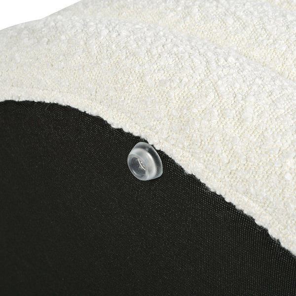 English Elm Jennifer Taylor Home - Fuji 36" Round Storage Ottoman in Ivory Boucle — Plush Channel-Tufted Cocktail Bench with Feet (36") B2719P238421