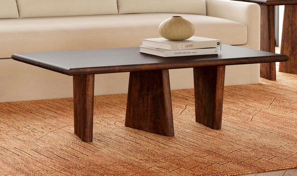 Basset Mirror Lasso Rectangular Cocktail Table - Modern Organic Design In Solid Mango Wood With Antiqued Finish Brown Solid Mango Wood 7811-lr-100