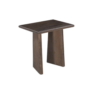 Basset Mirror Lasso Modern Organic End Table With Solid Mango Wood & Unique Tapered Base - Antiqued Brown Finish Brown Solid Mango Wood 7811-lr-250