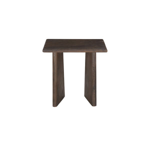 Basset Mirror Lasso Modern Organic End Table With Solid Mango Wood & Unique Tapered Base - Antiqued Brown Finish Brown Solid Mango Wood 7811-lr-250