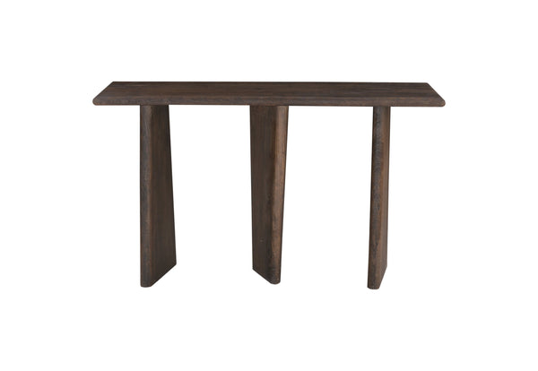 Basset Mirror Lasso Console Table - Modern Organic Design With Sandblasted Solid Mango Wood And Unique Base Brown Solid Mango Wood 7811-lr-400