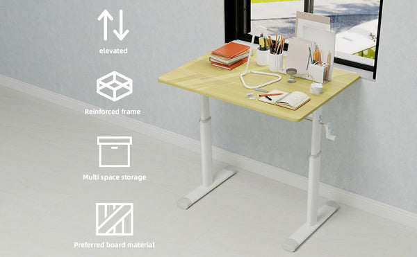 English Elm Adjustable Study Desk – Ergonomic Height-Adjustable Workspace For Kids & Adults, Compact Design W1935P338359