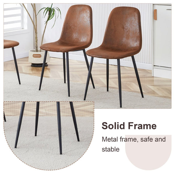 English Elm Expandable Walnut Dining Set with Six Upholstered Chairs for Modern Home Interiors W1151S04710