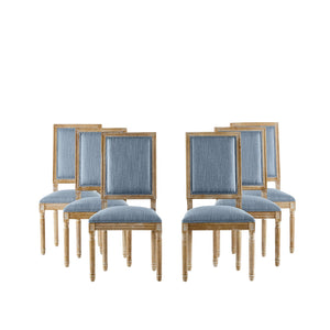 English Elm Christopher Knight Home® - [Set Of 6] Vintage French Country Dining Chairs - Elegant Cane Backrest & Plush Seats - Rustic Charm N767P263677D_6