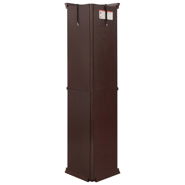 English Elm Lighted Corner Curio Cabinet with Led Glow Tempered Glass Shelves and Mirrored Back W2275P292642