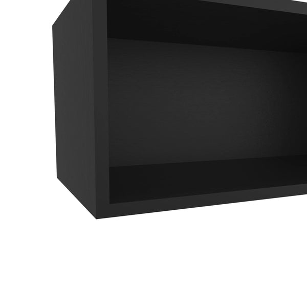English Elm Wenge Wall Cabinet with Open Storage and Scratch-Resistant Melamine Finish for Modern Kitchen (30") B062P252212