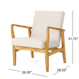 Christopher Knight Home® - Noble House - Perseus Mid Century Modern Fabric Club Chair, Ivory