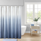 Madison Park Ara Modern/Contemporary Ombre Printed Seersucker Shower Curtain MP70-6596 Blue