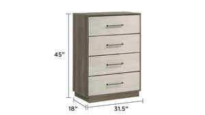 English Elm Gem Modern 5-Piece Queen Bedroom Set - Stylish Beige & Brown Furniture With Ample Storage Space B009S01435