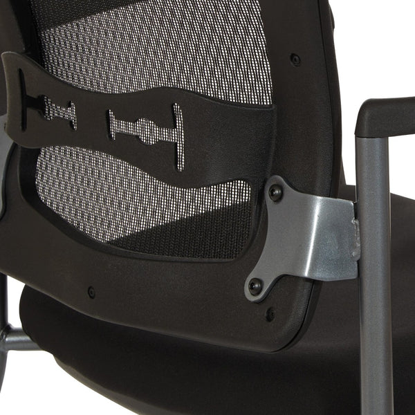 OSP Home Furnishings Titanium Pro-line Stackable Visitors Chair with Lumbar Support for Reception Spaces 84540-30