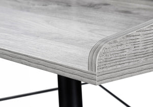English Elm Computer Desk For Home Office - Modern Grey Laminate With Black Metal Frame & Smart Storage Solutions B2710P219827
