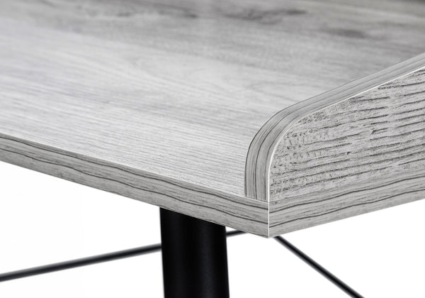 English Elm Computer Desk For Home Office - Modern Grey Laminate With Black Metal Frame & Smart Storage Solutions B2710P219827