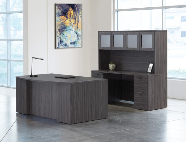 OSP Home Furnishings Napa Executive Workstation with Locking Pedestal and Integrated Wire Management for Modern Offices Office NAPSGW-TYP211