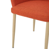 Christopher Knight Home® - Noble House - Zeila Mid Century Modern Muted Orange Fabric Dining Chair with Light Brown Wood Finished Metal Legs - Set of 2