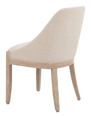 Zuo Modern Calmo Dining Chair Beige - Stylish Modern Design In High-quality Fabric And Solid Ash Wood For Your Home Beige 100% Polyester,Plywood,Solid Ash Wood 110646-zuo-modern