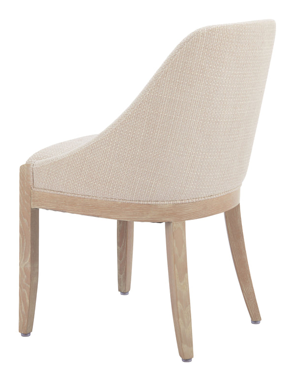 Zuo Modern Calmo Dining Chair Beige - Stylish Modern Design In High-quality Fabric And Solid Ash Wood For Your Home Beige 100% Polyester,Plywood,Solid Ash Wood 110646-zuo-modern