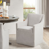 Madison Park Charlotte Transitional Skirted Dining Arm Chair with Casters MP108-1205 Grey