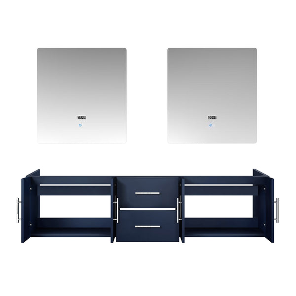 English Elm Navy Blue Double Bath Vanity 72" W With 2 Led Mirrors, Ample Storage & Modern Design For Elegance B2731S00551