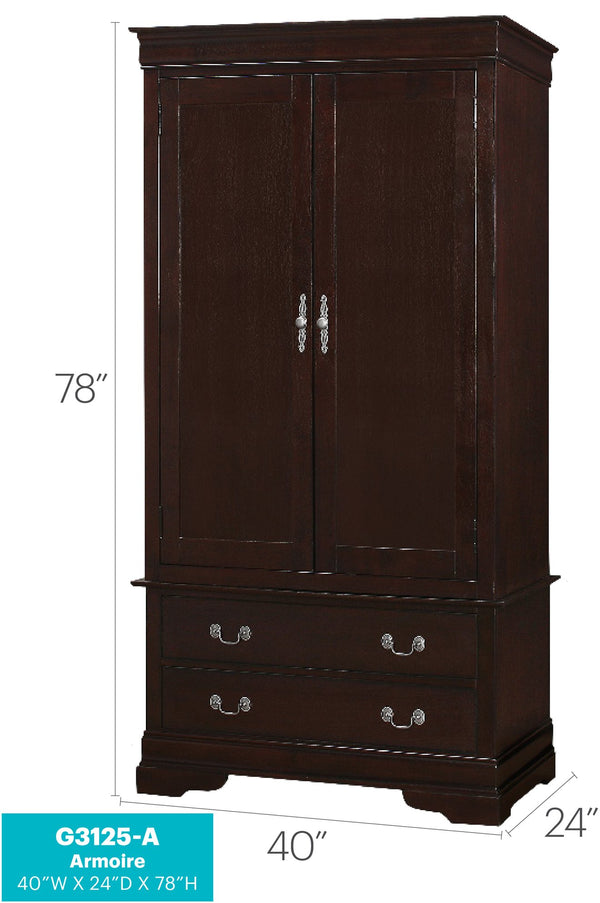 English Elm Elegant Cappuccino Storage Armoire Tall 78"H x 40"W x 24"D Durable Particle Board Cabinet for Versatile Organization B078S00028