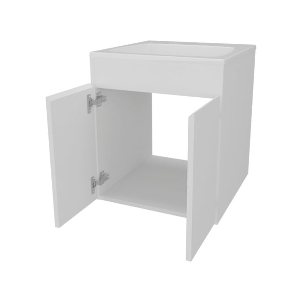 English Elm White Modern Bathroom Vanity With Integrated Basin & Two-Door Storage For Compact Spaces B062P355535-GIGA