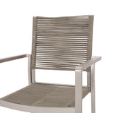 Christopher Knight Home® - Noble House - Cape Coral Outdoor Modern Aluminum Dining Chair With Rope Seat (Set Of 2)