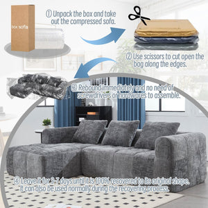 English Elm United Modern Chenille 98.42-Inch L-Shaped Modular Sectional Sofa With Chaise & Side Pockets P2 W1568S00146-GIGA