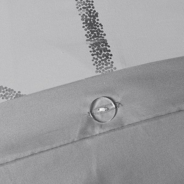 JLA Home Intelligent Design - Metallic Geometric Printed Duvet Cover Set with Ultra-Soft Microfiber, Antimicrobial Freshness & Pillows Grey/Silver ID12-1393