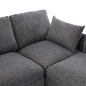 English Elm Swivel Barrel Accent Chair Chenille Tufted Round Club Seat for Living Room Lounge N719S002130E