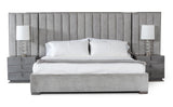 VIG Furniture Modrest Buckley - Modern Grey & Black Stainless Steel Bed VGVC2003-BED1