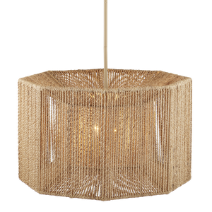 Mereworth Wrought Iron Chandelier with Abaca Rope Shade for Nautical-Inspired Interior Spaces