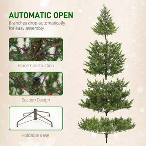 English Elm 9ft Sparse Artificial Cedar Christmas Tree with Pe Needles and Sturdy Steel Base T3971P400983
