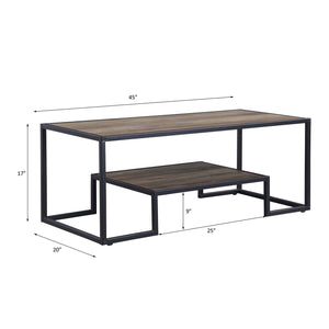 English Elm Rectangular Wooden Top Coffee Table with Gold Legs, Sleek Smooth Surface for Modern Living Rooms Black,Oak,Rustic B016P313967