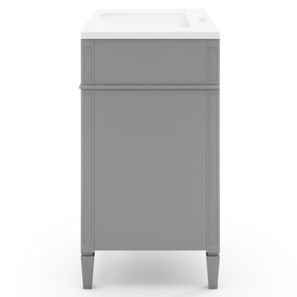 English Elm 36'' Bathroom Vanity With Medicine Cabinet - Modern Grey Storage Solution With Soft-Closing Design SW000134AAE-3