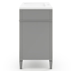 English Elm 36'' Bathroom Vanity With Medicine Cabinet - Modern Grey Storage Solution With Soft-Closing Design SW000134AAE-3