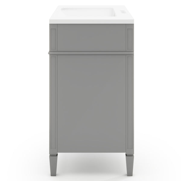 English Elm 36'' Bathroom Vanity With Medicine Cabinet - Modern Grey Storage Solution With Soft-Closing Design SW000134AAE-3
