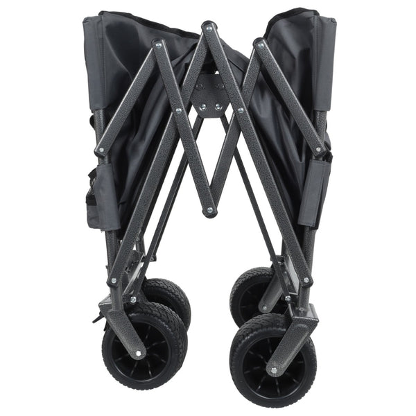 English Elm 3-in-1 Convertible Folding Wagon with 500lb Steel Frame and All-terrain Swivel Wheels Gray W2932P390461