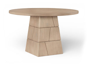 Meridian Furniture Tavio Round Pedestal Dining Table Art Deco Sculptural Base Seats Four for Stylish Rooms Natural 782Natural-T