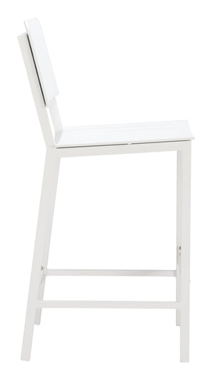 Zuo Modern Kayu Barstool White - Modern Outdoor Seating, Durable Aluminum Construction, Lightweight & Stylish White Aluminum 704149-zuo-modern