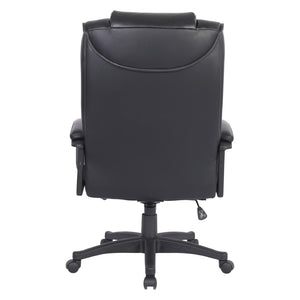 OSP Home Furnishings High Back Bonded Leather Office Chair with Lumbar Support and Ergonomic Padded Seat Black EC5162-EC3