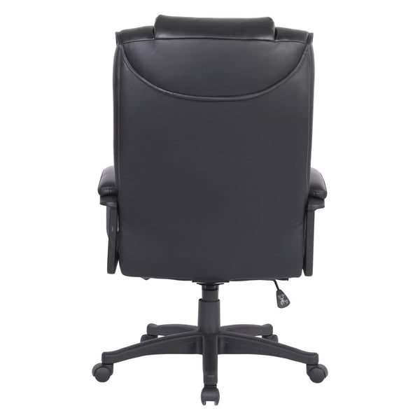 OSP Home Furnishings High Back Bonded Leather Office Chair with Lumbar Support and Ergonomic Padded Seat Black EC5162-EC3