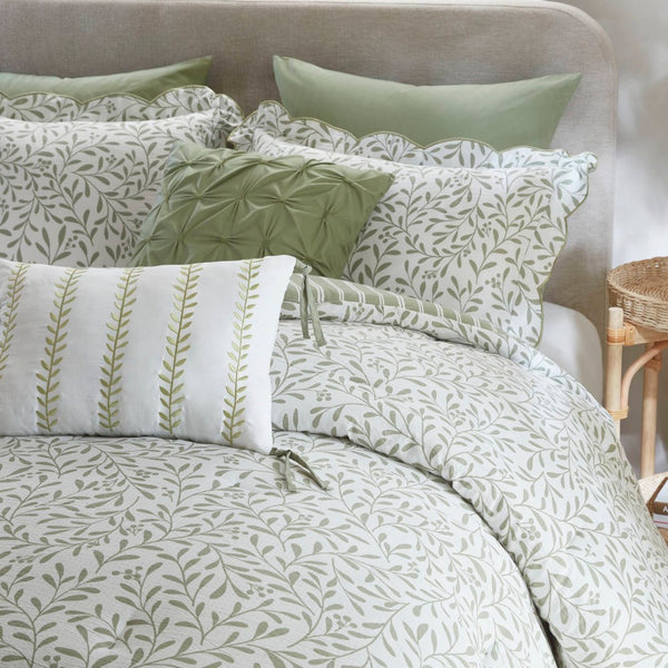 English Elm 5-piece Queen Microfiber Comforter Set Soft Printed Bedding with Decorative Pillows Sage Green B035P482936