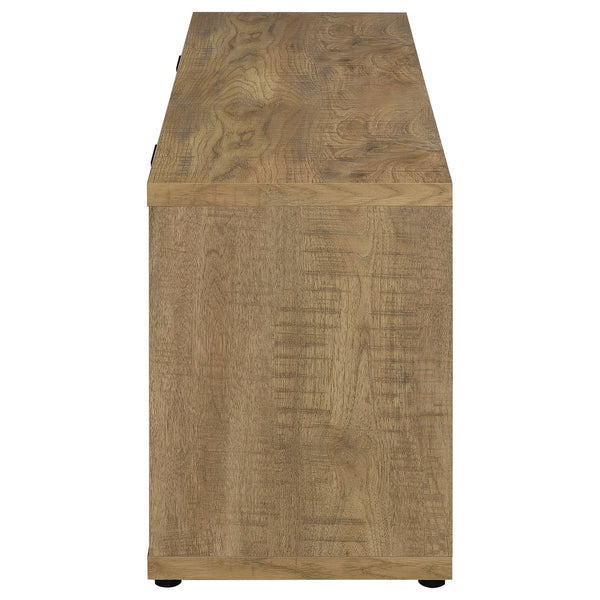 English Elm Noriega Farmhouse Mango 60" TV Stand with 4 Doors, Engineered Wood, Distressed Grain Texture B062P375543