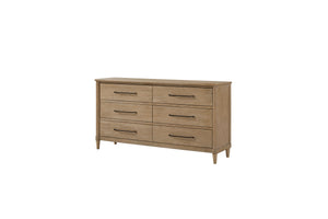 English Elm Casual Sand Finish 6-Drawer Dresser with Felt & Cedar-Lined Drawers, Solid Wood+MDF, Custom Hardware B2699P218790